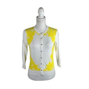 Ted Baker Yellow Lace Fitted Cardigan